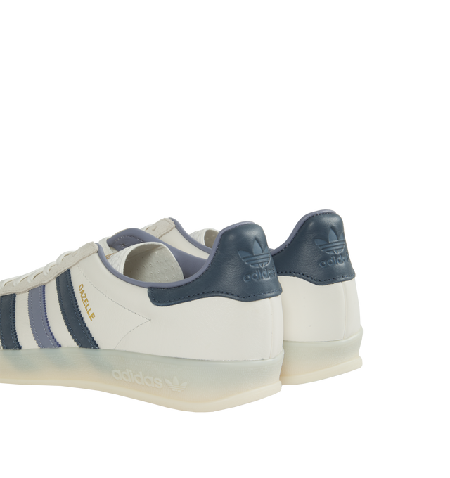 Image 3 of 5 - WHITE - ADIDAS Gazelle Indoor Sneaker featuring regular fit, lace closure, leather upper, leather lining and rubber outsole. 