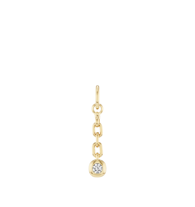 Image 2 of 2 - GOLD - UNIFORM OBJECT Carriage Drop featuring 11G of solid 18K yellow gold with 3 links and 0.5CT 5MM round diamond. Handmade in New York City. Hirshleifers offers a range of initial pieces from this collection in-store. For personal consultation and detailed information about jewelry, please contact our dedicated stylist team at personalshopping@hirshleifers.com. This item may be restricted for online purchase to international clients. For assistance purchasing this item please contact our d 