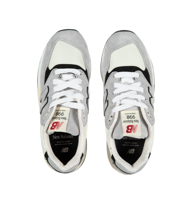 Image 5 of 5 - GREY - NEW BALANCE MADE in USA 998 grey matter features nubuck overlays and hairy suede with black and white accents. 