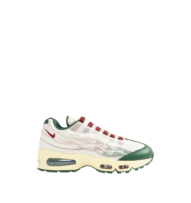 Image 1 of 5 - WHITE - NIKE Air Max 95 "Big Bubble" SE Sneaker featuring upper that combines real and synthetic leather with airy textiles for a layered, visible Max Air cushioning, flex grooves in the midsole and outsole, foam midsole and rubber outsole. 
