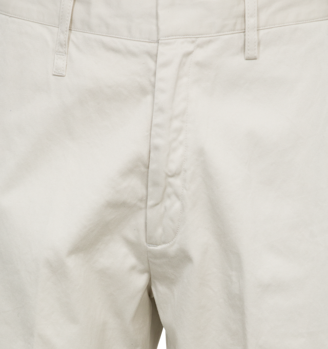 Image 4 of 4 - WHITE - HUMAN MADE Wide Cropped Pants featuring a distinctive wide silhouette, original heart gingham check pattern on the back of the inside waistband, belt loops, side pockets and back welt pockets. 100% cotton.  