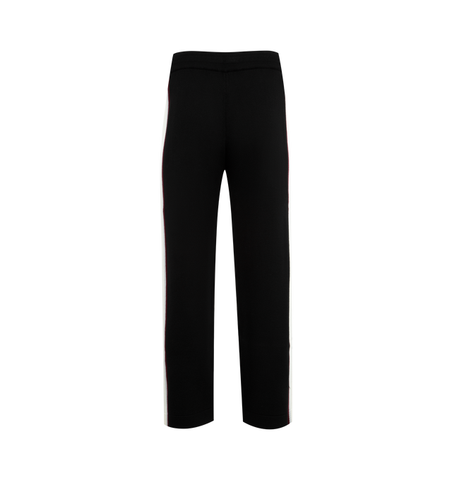 Image 2 of 4 - BLACK - CASABLANCA Stripe Merino Knit Trousers featuring a textured knit construction, refined tailoring, an elasticated waistband and relaxed silhouette. 100% merino wool. 