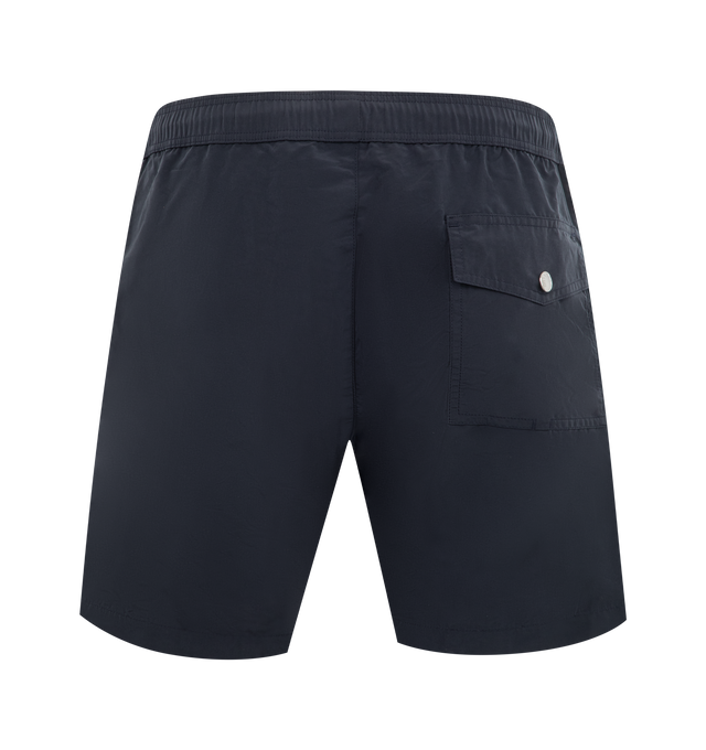 Image 2 of 3 - NAVY - MONCLER Swimwear featuring nylon technique, micro mesh lining, zipped pockets and back pocket with snap button closure. 100% polyamide/nylon. 