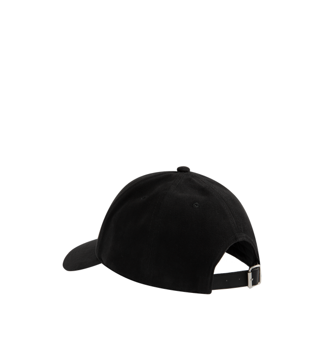 Image 2 of 2 - BLACK - Amiri MA Canvas Monogram Hat has a curved brim, embroidered eyelets, a brand logo at the front, a leather logo patch at the side, and a snapback fastening. 100% cotton. Made in USA.  