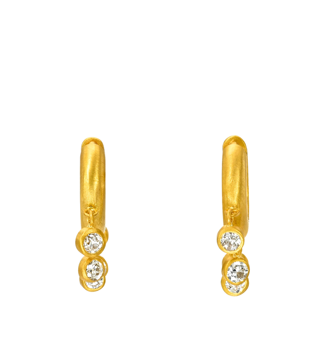 Image 3 of 3 - GOLD - DARIUS 8MM Diamond Veil Signature Hoops featuring approximately 0.75 cts of Old Mine Cut Diamonds Drops set in Fairmined 18K Yellow Gold. Hirshleifers offers a range of pieces from this collection in-store. For personal consultation and detailed information about jewelry, please contact our dedicated stylist team at personalshopping@hirshleifers.com.This item may be restricted for online purchase to international clients.  For assistance purchasing this item please contact our dedicate 