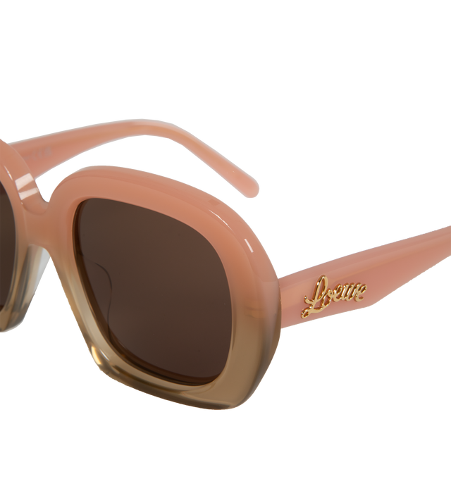 Image 3 of 3 - PINK - Loewe Square halfmoon sunglasses in acetate with a LOEWE signature on the arm and 100% UVA/UVB protection. Made in Italy. 