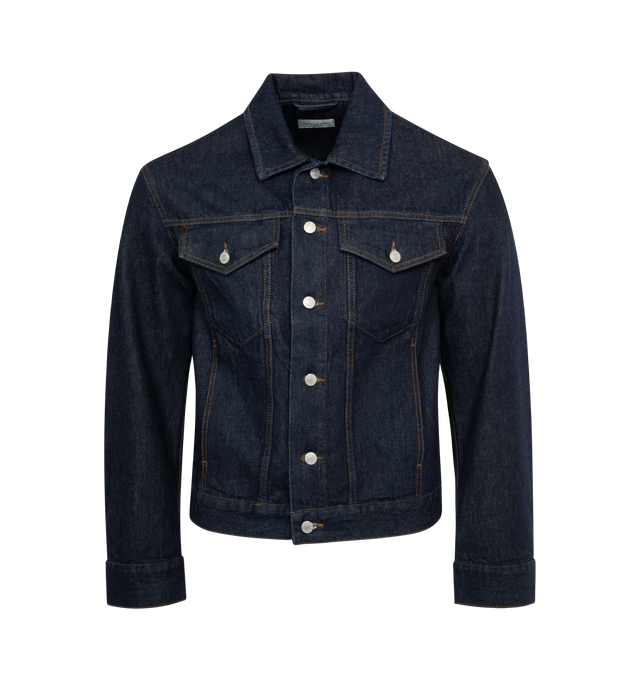 Image 1 of 2 - BLUE - DRIES VAN NOTEN Denim Jacket featuring loose fit, chest cargo pockets and front button closure. 100% cotton. 