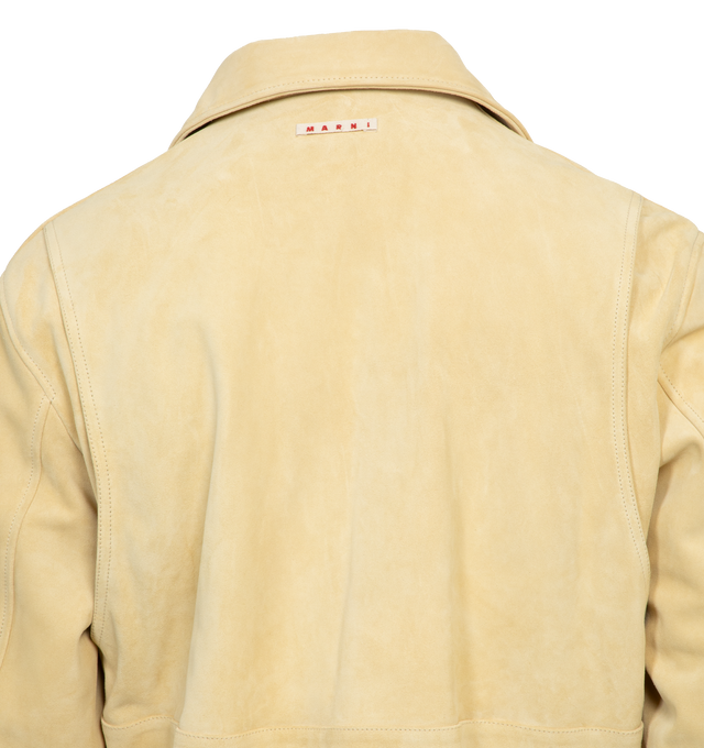 YELLOW - MARNI Bomber Jacket featuring ribbed collar and hem, two flap fron pockets, zip front closure and patch logo on back. 