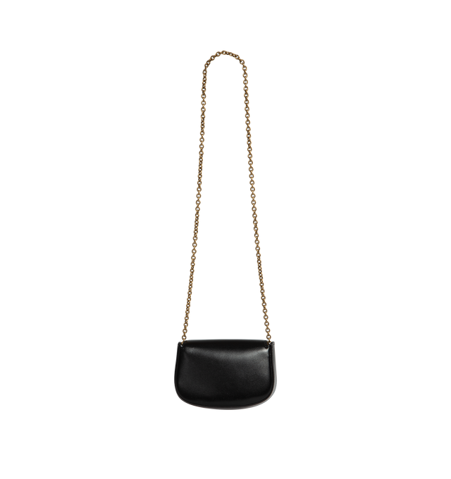 Image 2 of 3 - BLACK - SAINT LAURENT Mini Purse on Chain featuring detachable chain shoulder strap, flap top with YSL lift clasp closure and bronze hardware. 2.9"H x 4.7"W x 1.3"D. Strap drop: 12.5". Made in Italy. 
