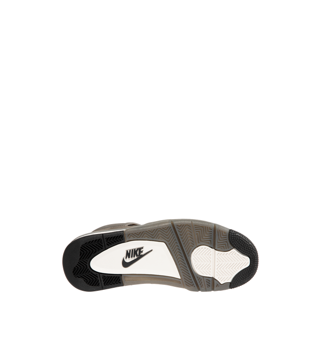 Image 4 of 5 - GREY - JORDAN Air Jordan 4 Retro Sneaker featuring full-grain leather and premium textiles, floating eyestays, Nike Air technology and rubber in the outsole. 