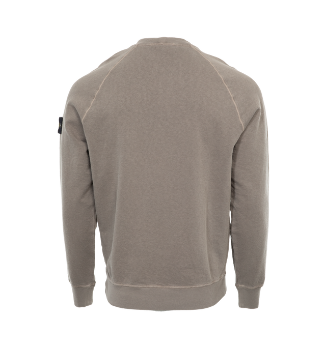 Image 2 of 3 - GREY - STONE ISLAND Crewneck Sweatshirt featuring rib knit crewneck, hem, and cuffs and detachable logo patch at sleeve. 100% cotton. Made in Turkey. 