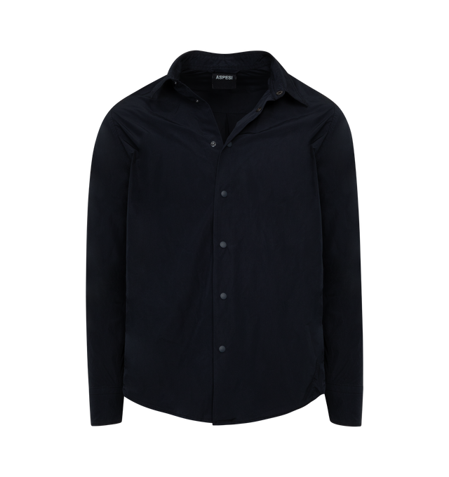NAVY - ASPESI Camicia Cassel Shirt featuring long sleeves, collar and button down front.
