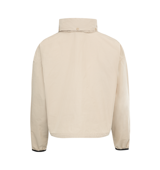 Image 2 of 3 - NEUTRAL - MONCLER Leda Short Parka featuring technical polyester mesh lining, hood, zipper closure, pockets with snap button closure, hood and hem with drawstring fastening and elastic cuffs. 60% polyester, 40% cotton. Lining: 100% polyester. 