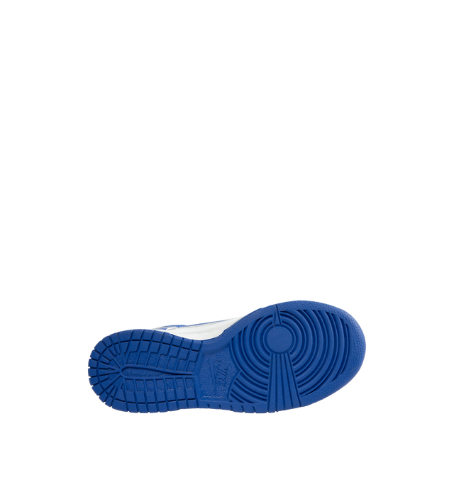 Image 4 of 5 - BLUE - NIKE Dunk Low Retro Sneaker featuring synthetic leather upper, foam midsole, rubber outsole with classic pivot circle, padded collar and perforated toe box. 
