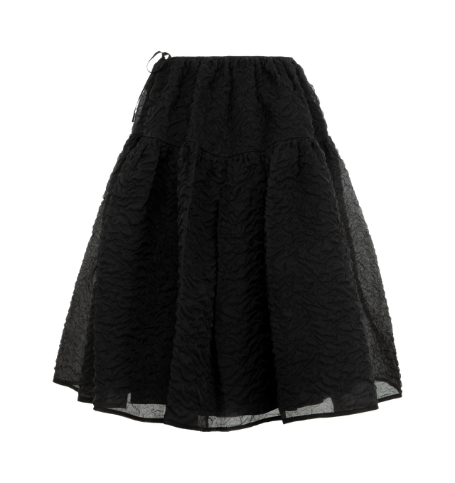 Image 2 of 3 - BLACK - CECILIE BAHNSEN Rosie Skirt featuring below the knee length, gathered, fully lined and closed with an invisible zipper and delicate bow at the back. 44% cotton, 33% polyamide, 23% polyester. Lining: 95% viscose, 5% elastane. 