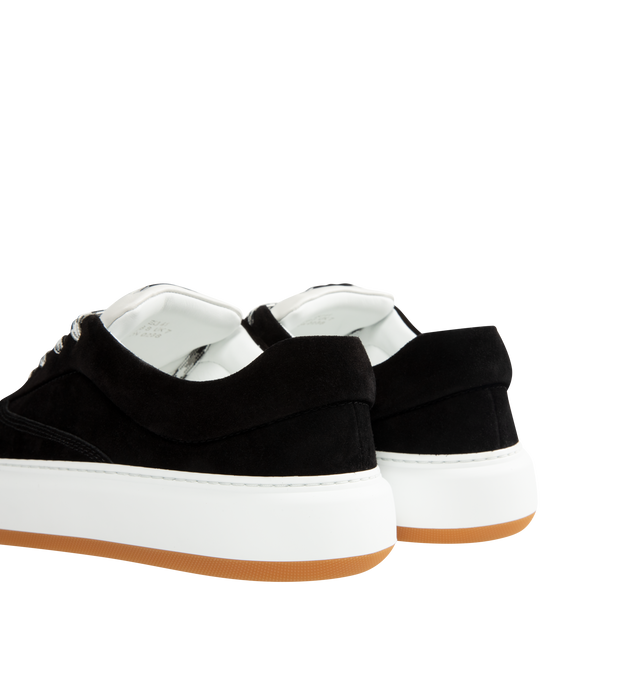 Image 3 of 5 - BLACK - GIVENCHY New City Sneakers featuring suede upper, low top sneakers, logo throughout, lace up closure and gum rubber sole. 
