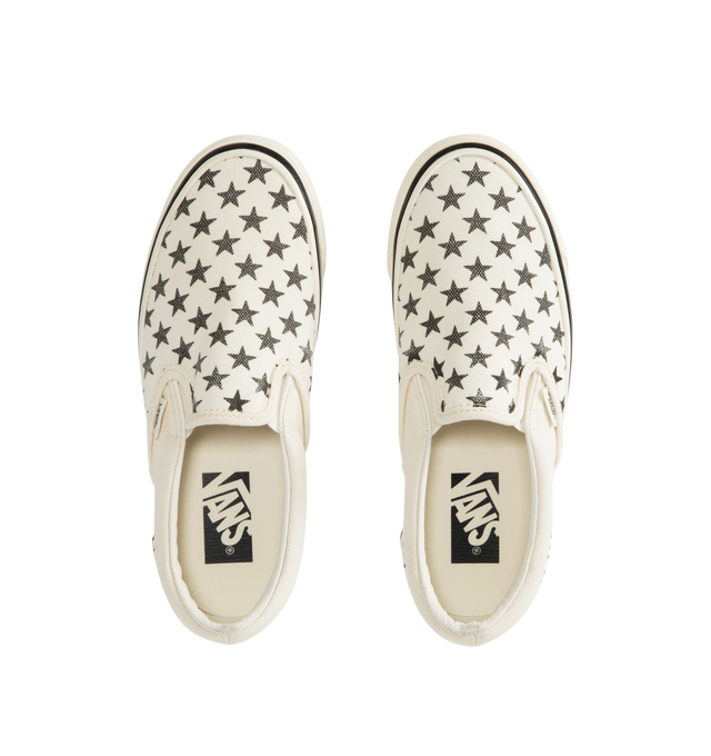 Image 5 of 5 - WHITE - VANS LX Classic Slip On 98 Sneaker featuring padded collar, elastic side panels for easy slip-on and off, higher sidewall with greased finish, foxing tape, Sola Foam ADC insole, signature waffle outsole pattern and vulcanized build. 