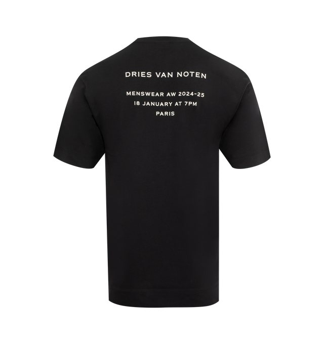 Image 2 of 2 - BLACK - DRIES VAN NOTEN Theme Song Tee featuring 'Theme for Great Cities' graphic, loose fit, dropped shoulder seam and crew neck. 100% cotton. 