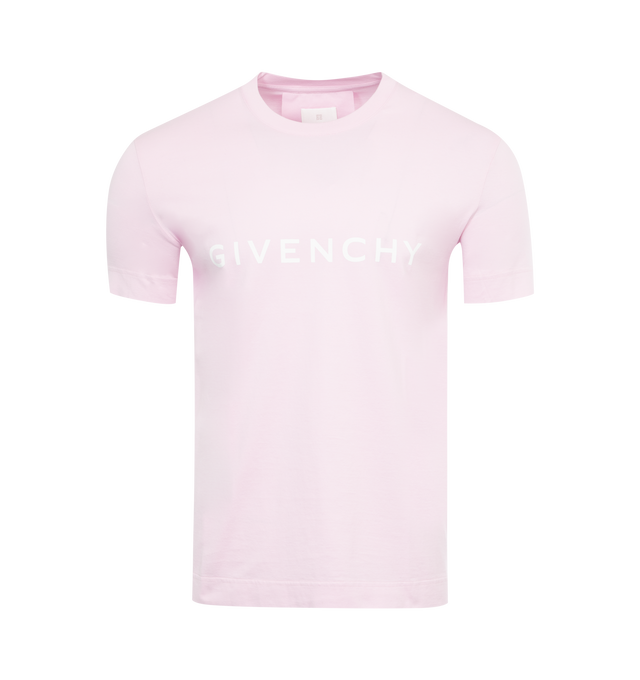 PINK - GIVENCHY Archetype Slim Fit T-Shirt has a crew neck, short sleeves, Archetype print at front, and logo at back. 100% cotton. 