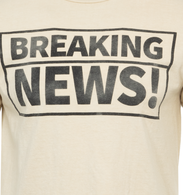 WHITE - GALLERY DEPT. Breaking News Tee featuring boxy fit, crew neckline, short sleeves, straight hem and screen-printed branding. 100% cotton. 