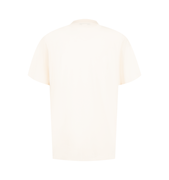 Image 2 of 2 - PINK - Acne Studios Mens T-Shirt is crafted from fluid cotton jersey. Features a regular fit, crew neckline, short sleeves, seasonal logo print at the chest, and hip-length silhouette. Main Material: 50% Cotton, 50% Viscose. Made with recycled cotton. Made in Portugal. 