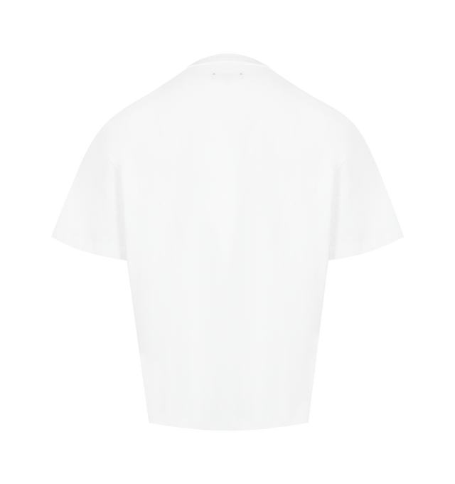 Image 2 of 2 - WHITE - PLEASURES Relief Heavyweight Shirt featuring heavyweight cotton, crewneck, short sleeves, dropped shoulders and graphic on front. 100% cotton. 