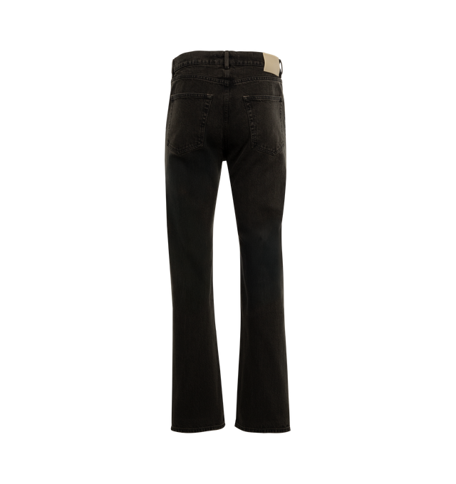 Image 2 of 3 - BLACK - OUR LEGACY First Cut Jeans featuring straight-leg, belt loops, five-pocket styling, button-fly and rubberized logo patch at back waistband. 100% cotton. Made in Portugal. 