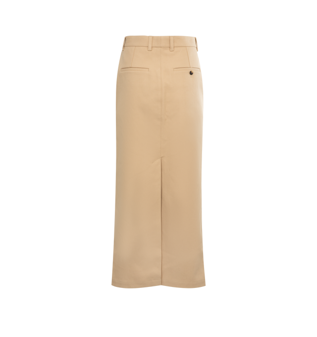 Image 2 of 3 - NEUTRAL - WARDROBE.NYC Drill Column Skirt cut in a superior Italian double twill cotton. Functional details include a back vent, side seam pockets, and covered fly with button closures. 100% Cotton. Made in Slovakia. 