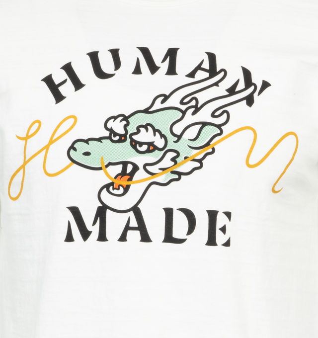 Image 3 of 3 - WHITE - HUMAN MADE Graphic T-Shirt #01 featuring regular fit, printed graphic and branding at the front, small logo at the back and classic crew neck. 100% cotton. Made in Japan. 