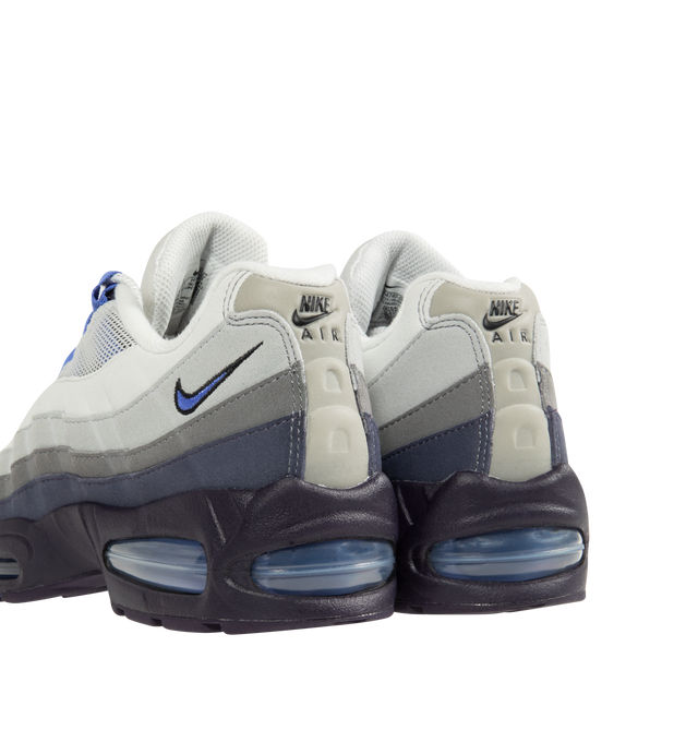 Image 3 of 5 - PURPLE - NIKE Air Max 95 OG Sneaker featuring synthetic leather and textiles, visible Max Air cushioning, flex grooves in the midsole and outsole, foam midsole and rubber outsole. 