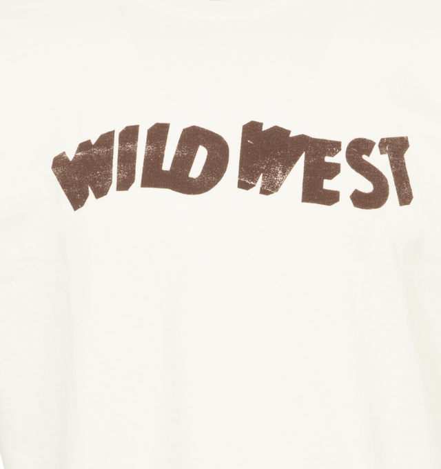 Image 3 of 4 - WHITE - ONE OF THESE DAYS WILD WEST TEE featuring front and back screenprint graphics and lightweight jersey fabric with ribbed neckline. 100% cotton. 