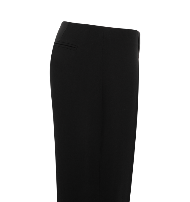 Image 3 of 3 - BLACK - The Row Womens Fabian Pants are crafted from silk cady. Features a low-rise fit, slightly flared leg, pressed front creases, single back besom pocket, and concealed side zip closure. Main Material: 100% Silk. Made in Italy. 