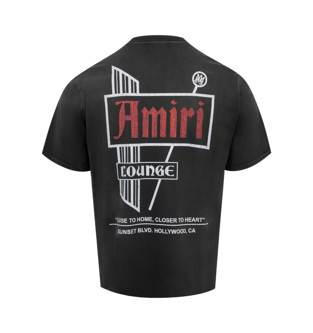 Image 2 of 2 - BLACK - Amiri Vintage Lounge T-Shirt has a crew neck, logo print at the chest, and short sleeves. 100% cotton. Made in Italy 