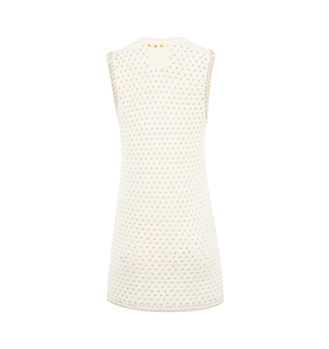 Image 2 of 2 - WHITE - GUEST IN RESIDENCE Mesh Tunic featuring contrast stitch edges, crew neckline, sleeveless, hem falls above the knee, shift silhouette and slipover style. Cotton/viscose. 
