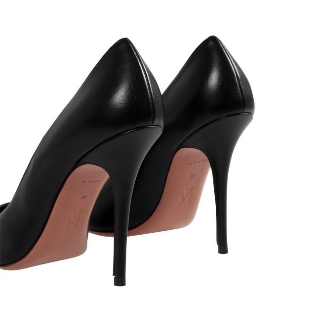 Image 3 of 4 - BLACK - Amina Muaddi Barbara Pumps have pointed toes, slim heels, and a sleek design. 100% Nappa leather. Made in Italy.  