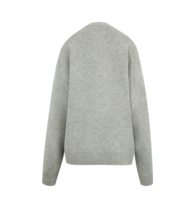 Image 2 of 2 - GREY - EXTREME CASHMERE Jonah Sweater featuring a slouchy, relaxed-fit cashmere cardigan with a deep v-neck, fastened with five corozo buttons and rib-knit hem and cuffs. 94% cashmere, 5% nylon, 1% elastane. 