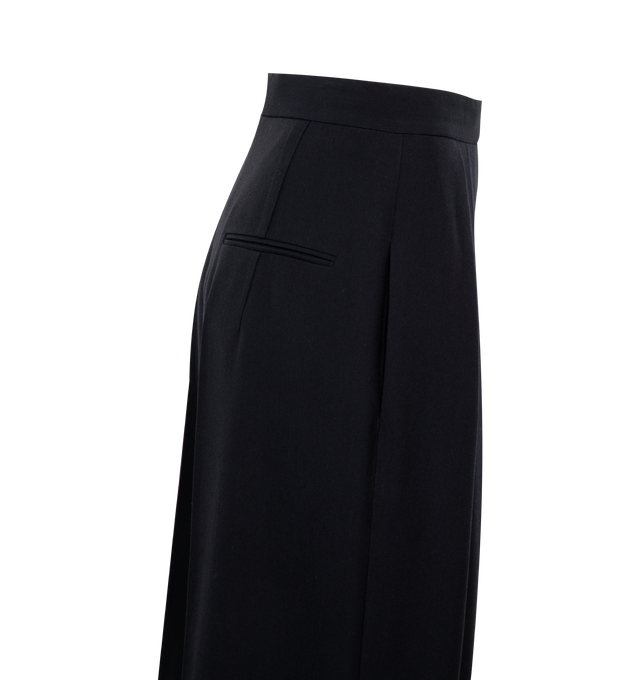 Image 3 of 3 - BLACK - THE ROW CRISSI PANT featuring wide leg, pressed front crease, side seam pockets and back besom pockets. 60% viscose, 40% virgin wool. Made in Italy. 