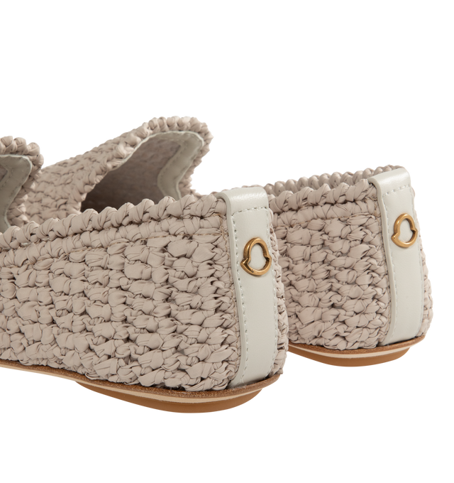 Image 3 of 4 - NEUTRAL - Moncler Weaver Leather Loafers are a slip-on style with a textured woven design. Lined. 100% polyester and lamb uppers.  