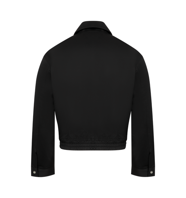 Image 2 of 3 - BLACK - NAHMIAS Pleated Jacket featuring shirt collar, zip front closure, long sleeves, buttoned cuffs and side pockets. 