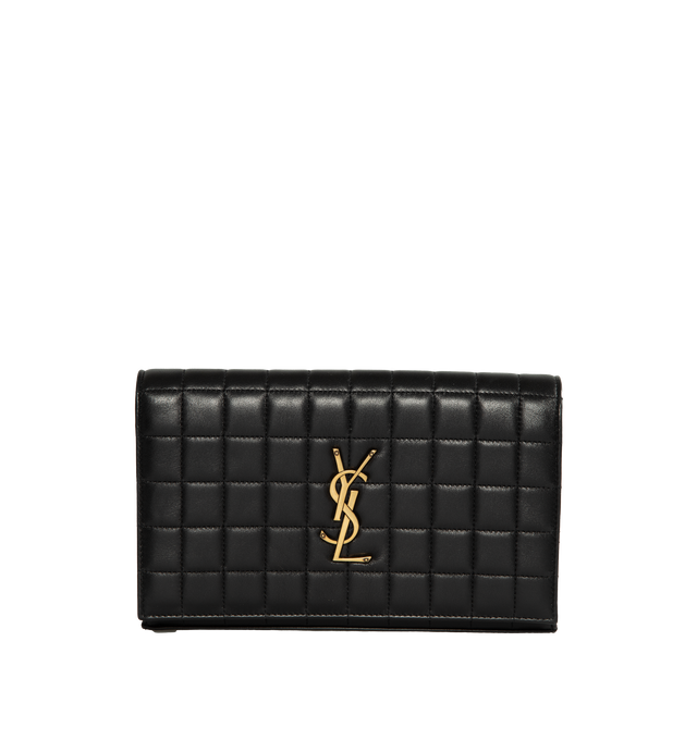 Saint Laurent Quilted Metallic Leather Chain Wallet