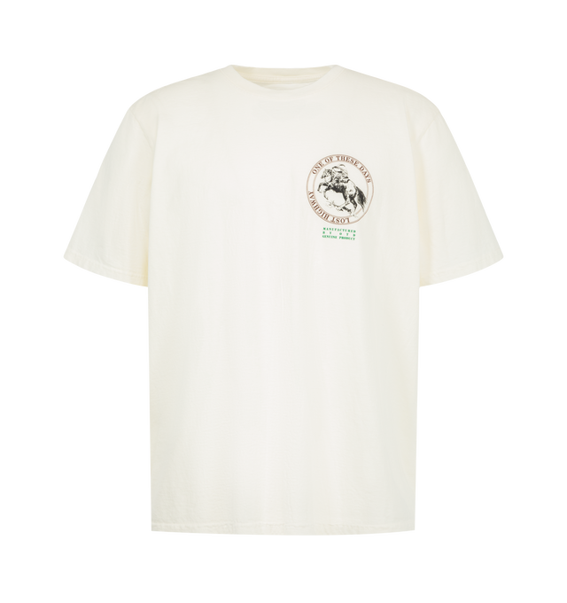 Image 1 of 2 - CREAM - One Of These Days Men's Milling Co T-Shirt is crafted from fabric knit in the USA and features a premium everyday silhouette with a vintage-washed finish for a worn-in look and feel. Cut and sewn in the USA, the tee is pre-shrunk to help maintain a consistent fit from the first wear. Main Material: USA-knit fabric. Features: short-sleeve construction, vintage wash, pre-shrunk finish. Made in the USA. 