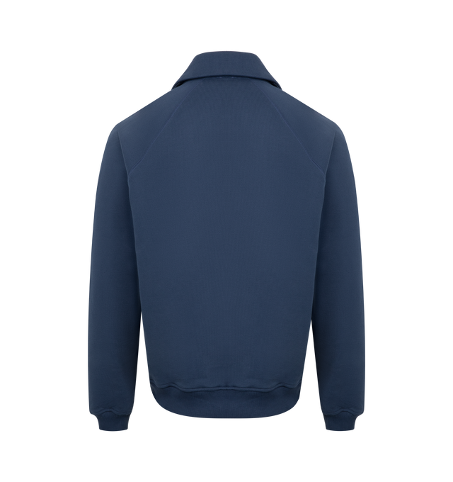 Image 2 of 2 - BLUE - CASABLANCA Collar Sweatshirt featuring a classic collar, polo collar with buttons, ribbed cuffs and hem, long sleeves and embroidered logo. 100% cotton. 