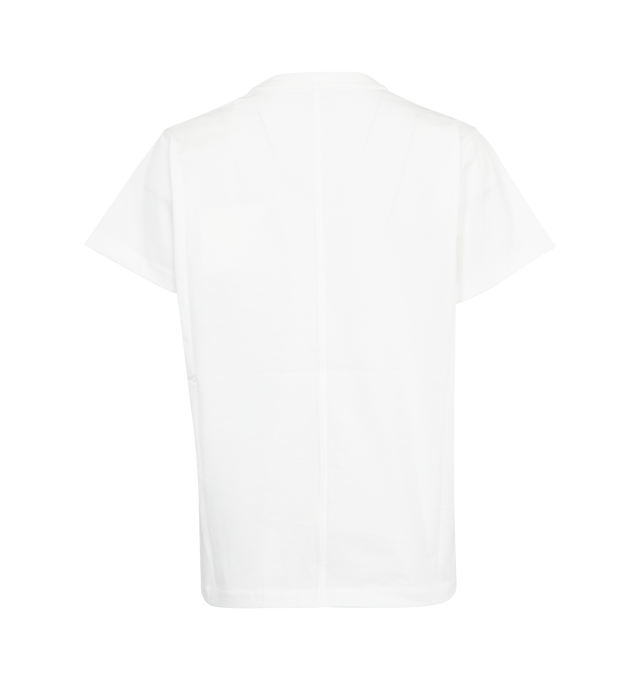 Image 2 of 2 - WHITE - THE ROW Florie Top featuring crewneck, brushed organic cotton jersey, slim fit, ribbed neckline, and signature center back detail. 100% cotton. Made in Italy. 