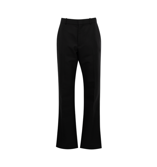 BLACK - LOEWE Bootleg Trousers featuring mid waist, belt loops, concealed zip front fastening, slash pockets, welt pocket at the back and creases at the front. 100% wool. Made in Italy. 