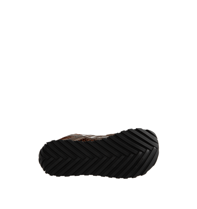 Image 4 of 5 - BROWN - BOTTEGA VENETA Sneakers featuring mechanical textile upper, rubber sole, lace-up front, padded collar and tongue with Bottega Venneta logo detail at tongue. Made in Italy. 