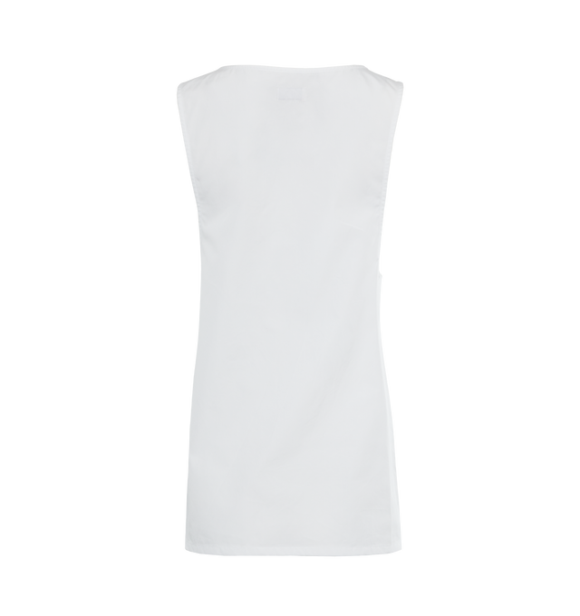 Image 2 of 3 - WHITE - Saint Laurent semi-sheer henley tank top featuring U-neck, plunging arm opening, and concealed 3-button placket. 100% cotton. Made in Italy.  