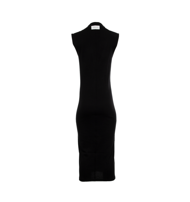 Image 2 of 2 - BLACK - ARMARIUM Rose Ribbed Cotton Maxi Dress featuring sleeveless midi dress in ribbed cotton jersey with slight cap shoulders and only single seam in the center back spine. 100% cotton. Made in Italy. 