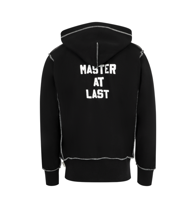 Image 2 of 2 - BLACK - Advisory Board Crystals Master at Last Athletic Hoodie has an attached drawstring hood, exposed seams, a kangaroo pocket, ribbed trims, and graphics at the front and back.  