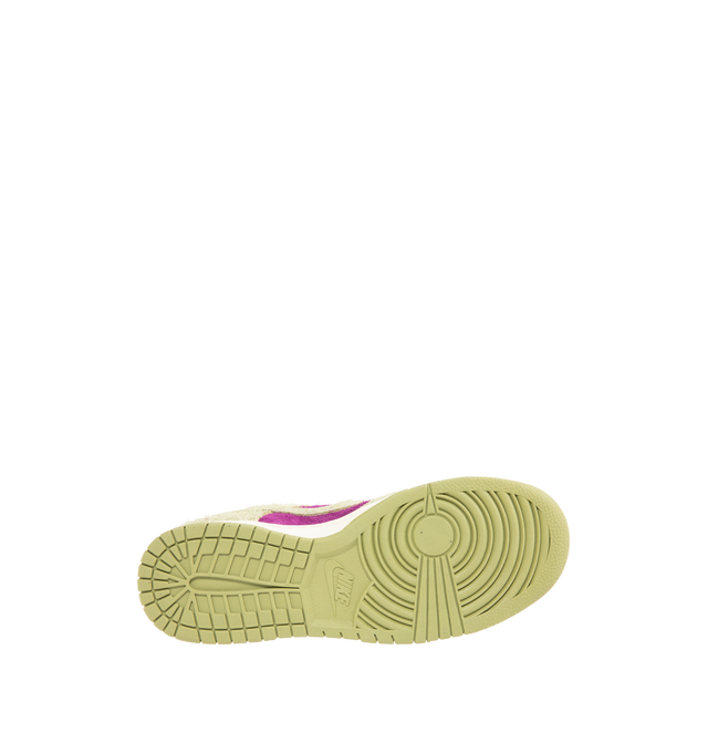 Image 4 of 5 - PURPLE - NIKE Dunk Low Retro SE Sneaker featuring iconic Panda colorblocking in a hairy suede iteration, paired with plush padding, foam midsole offers lightweight, responsive cushioning, rubber outsole with classic pivot circle, low-cut collar and hairy Panda tag. 