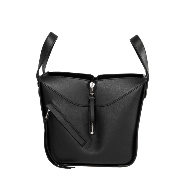 Image 3 of 6 - BLACK - LOEWE Hammock Compact Bag featuring shoulder, crossbody or top handle carry, detachable and adjustable strap, internal hook closure, external zip pocket, two internal slip pockets and embossed Anagram. 8.2 x 5.7 x 7.7 inches. Classic calf. 